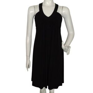 CALVIN KLEIN Dress, XS, Black, Gathered Bust, Empire Waist,Wide strap/Sleeveless